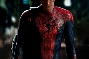 Foto de Andrew Garfield con traje de Spiderman