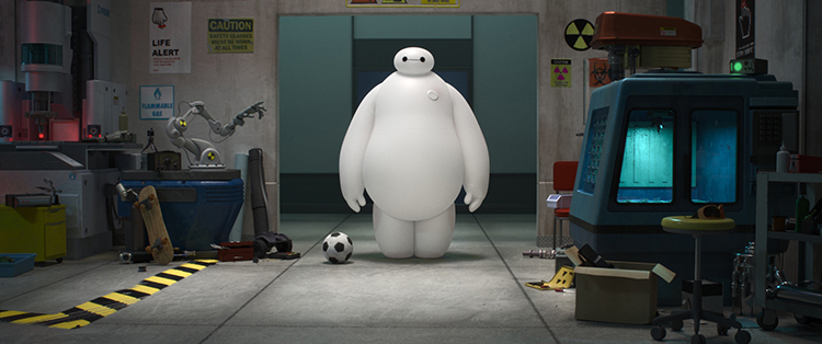 "BIG HERO 6" MEET BAYMAX — A robot named Baymax befriends robotics prodigy Hiro Hamada, and together—along with an unlikely band of high-tech heroes—they race to solve a mystery unfolding in the streets of San Fransokyo. "Big Hero 6" is in theaters Nov. 7, 2014. ©2014 Disney. All Rights Reserved.