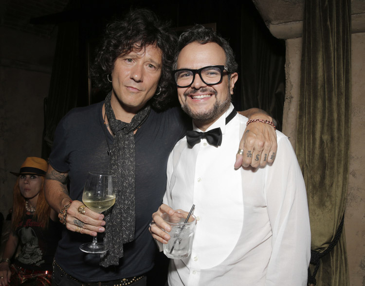 Enrique Bunbury and Composer Aleks Syntek attend the after party for the premiere of Pantelion Film's 'Cantinflas' at the Roosevelt Hotel on Wednesday, August 27, 2014 in Los Angeles. (Photo by Todd Williamson/Invision for Pantelion Films/AP Images)