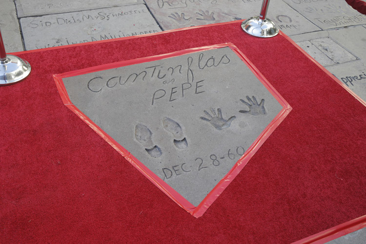Cantinflas' hand print at the premiere of Pantelion Film's 'Cantinflas' at TCL Chinese Theatre on Wednesday, August 27, 2014 in Los Angeles. (Photo by Todd Williamson/Invision for Pantelion Films/AP Images)